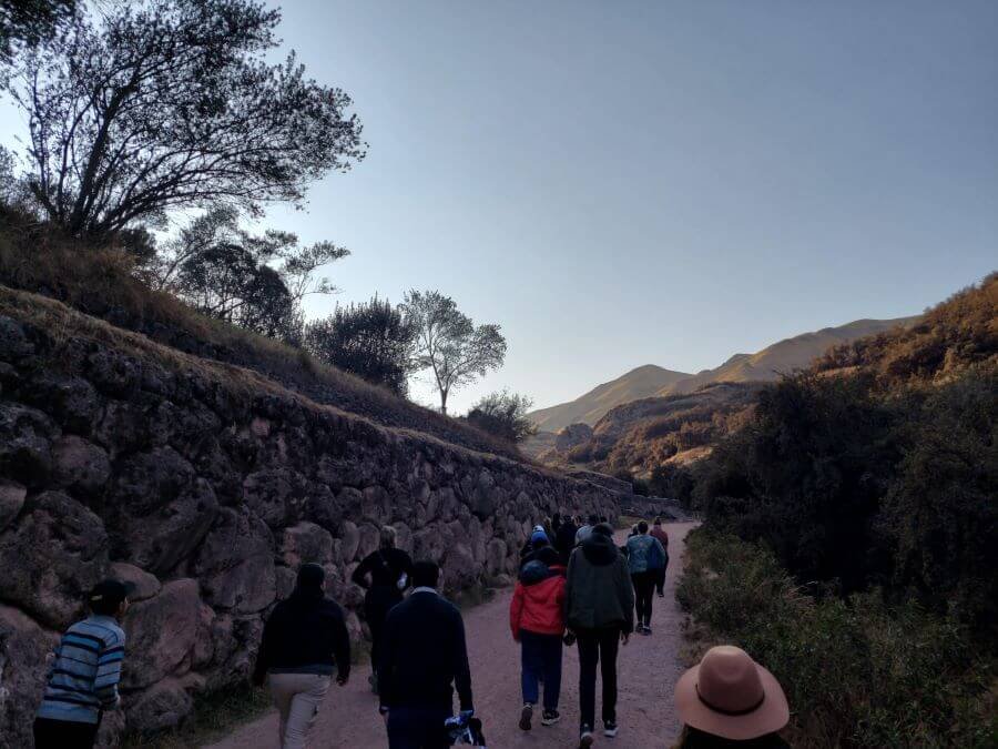 walking to the site of tambomachay